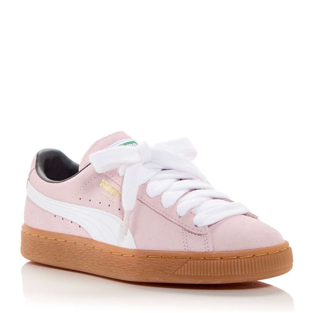 Puma Women’s Suede Low Top Pink and White Sneakers